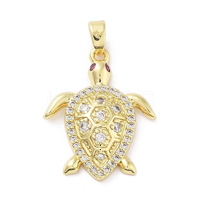Brass Micro Pave Cubic Zirconia Pendants KK-F877-13G-1