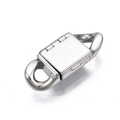 Non-Tarnish 304 Stainless Steel Fold Over Clasps LS-STAS-S080-01A-P-1