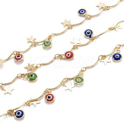 3.28 Feet Handmade Brass Beaded Chains X-CHC-M021-23G-1