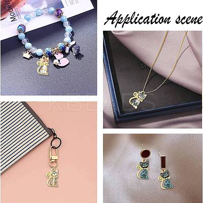 40Pcs 8 Colors Alloy Enamel Pendants ENAM-CJ0001-79-1
