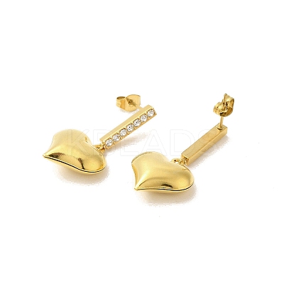 Ion Plating(IP) 304 Stainless Steel Inlay Rhinestone Stud Earrings for Women EJEW-M024-06B-G-1