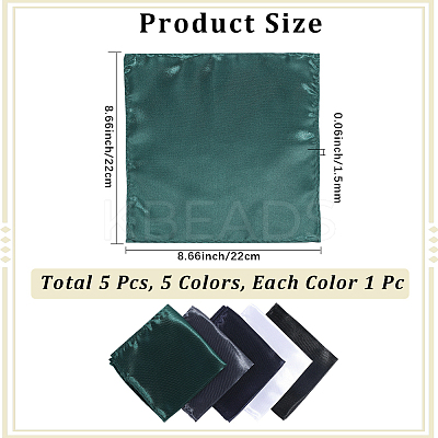 5Pcs 5 Colors Polyester Pocket Towel Accessories AJEW-CN0004-38-1