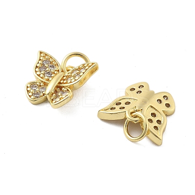 Brass Micro Pave Cubic Zirconia Pendants KK-C092-22D-G-1