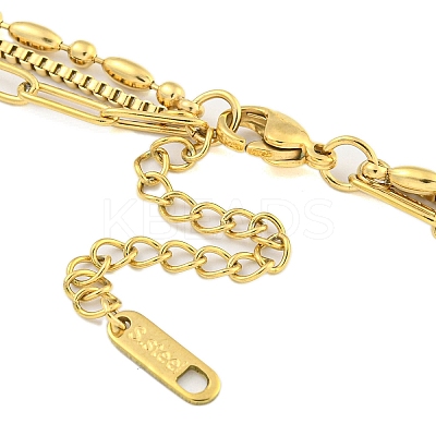 Ion Plating(IP) 304 Stainless Steel Multi Layered Necklaces NJEW-S426-04G-1