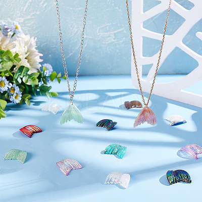 24Pcs 12 Colors Grandient Color Resin Pendants RESI-OC0001-55-1