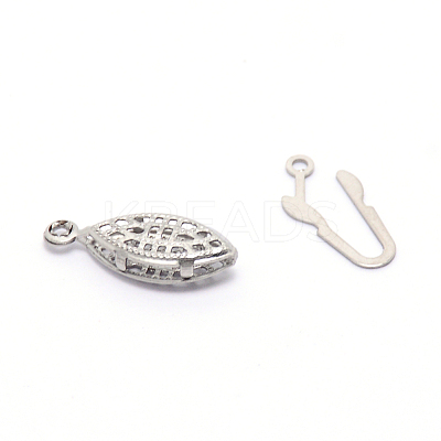 316 Surgical Stainless Steel Box Clasps STAS-WH0009-05P-1