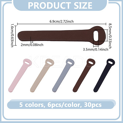 30Pcs 5 Colors Imitation Leather Zipper Pull Fixer Replacement for Tab Luggage Purse Repair Accessories FIND-NB0006-55-1