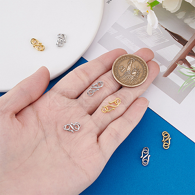 10Pcs 2 Colors 999 Fine Silver S Clasps STAS-PH0006-24-1