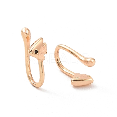 Black Cubic Zirconia Fish Cuff Earrings ZIRC-I064-07G-1