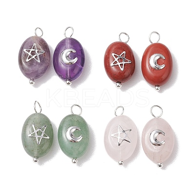 Natural Mixed Stone Pendants PALLOY-JF02730-1