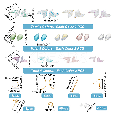 DIY Resin Mermaid Tail Shape Earring Making Kits DIY-PH0010-66-1