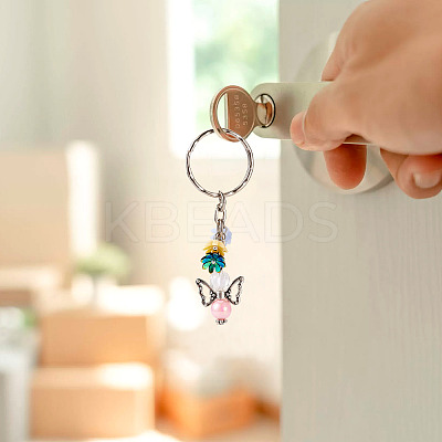 10Pcs 10 Colors Angel Acrylic Keychains KEYC-TA0001-26-1