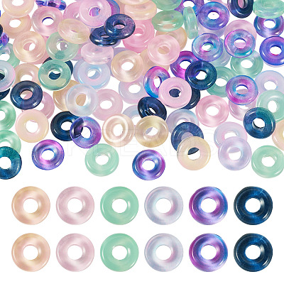 120Pcs 6 Colors Transparent Glass European Beads GLAA-TA0004-07-1
