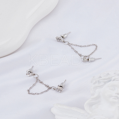 1 Pair Zinc Alloy with Crystal Rhinestone Stud Earrings for Women EJEW-LP0004-69P-1