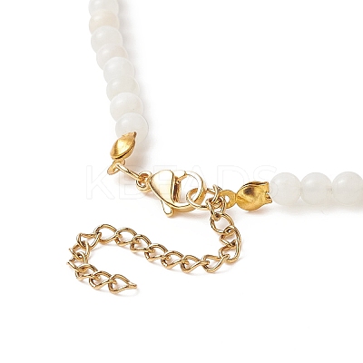 Natural White Moonstone Beaded Necklaces NJEW-JN04226-03-1