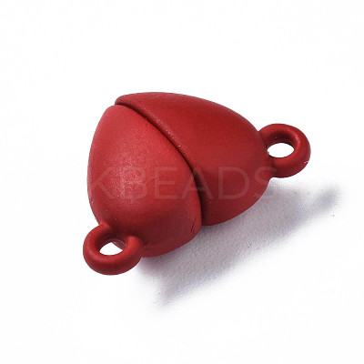 Spray Painted Alloy Magnetic Clasps with Loops PALLOY-T080-19A-07-NR-1