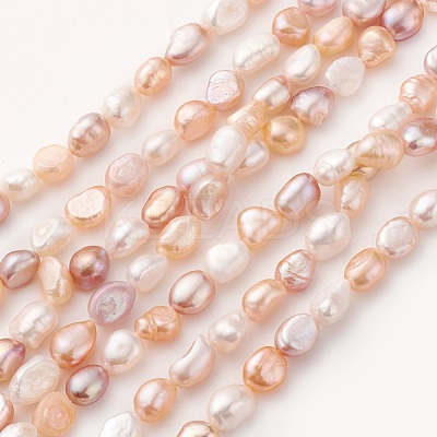 Natural Cultured Freshwater Pearl Beads Strands PEAR-G007-14-1