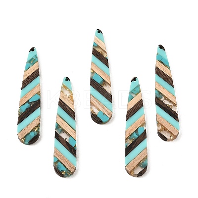 Transparent Resin & Walnut Wood Big Pendants RESI-E050-01A-04-1