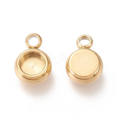 Ion Plating(IP) 304 Stainless Steel Pendant Cabochon Settings STAS-I162-01A-G-1