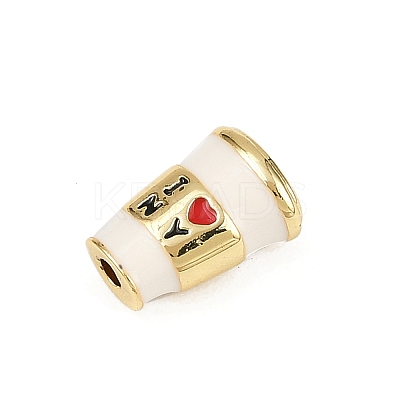 Brass Enamel Beads KK-S526-27G-1