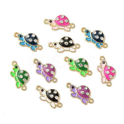 10Pcs 5 Colors Alloy Enamel Connector Charms ENAM-YW0003-43-1