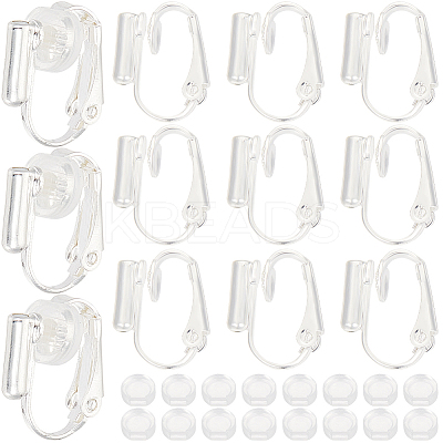 24Pcs Brass Clip-on Earring Converters Findings KK-SP0001-16S-1