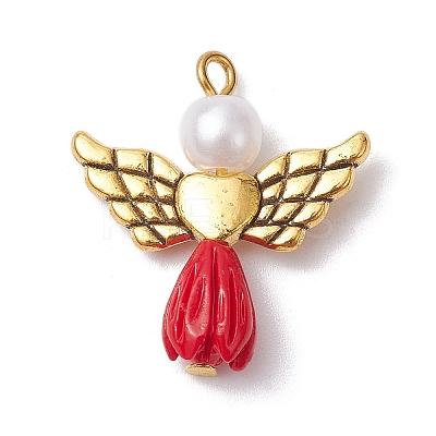 Resin Imitation Pearl Pendants PALLOY-JF02565-01-1