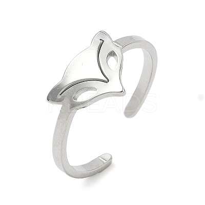 304 Stainless Steel Adjustable Cuff Rings RJEW-Z105-01P-07-1