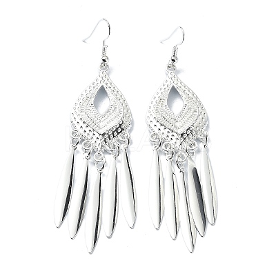 Silver Alloy Chandelier Earrings LS-EJEW-D092-02B-S-1