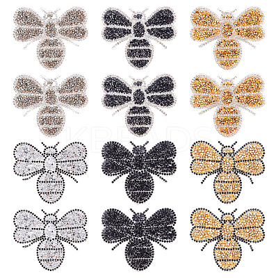 Glitter Hotfix Rhinestone Iron on Patches DIY-PH0003-06-1