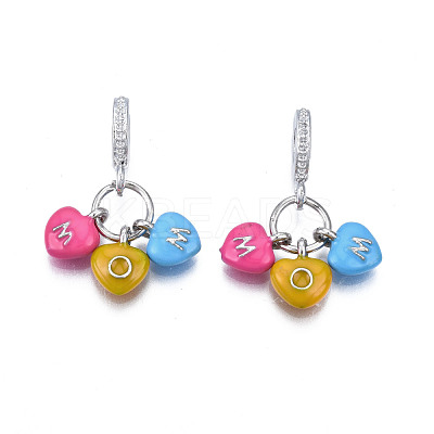 Rack Plating Alloy Enamel European Dangle Charms MPDL-N039-218-1
