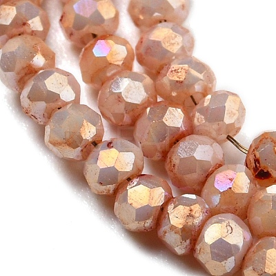 Opaque Baking Paint Glass Beads Strands DGLA-F002-03F-1