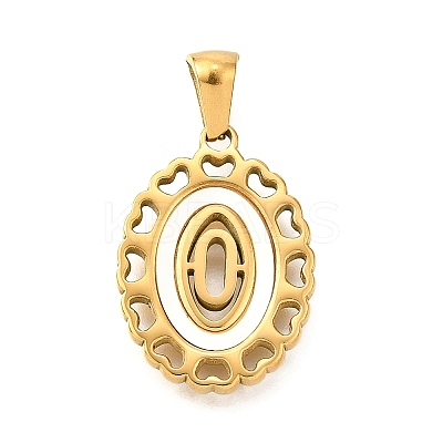 Golden 304 Stainless Steel Pendants STAS-K300-02G-O-1