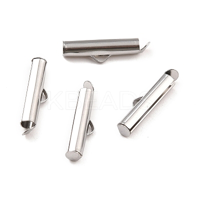 Non-Tarnish 304 Stainless Steel Slide On End Clasp Tubes STAS-C044-08B-P-1