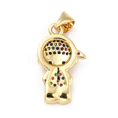 Brass Micro Pave Cubic Zirconia Pendants KK-H433-09B-G-1