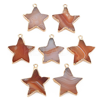 Natural Agate Pendants G-N326-129-1