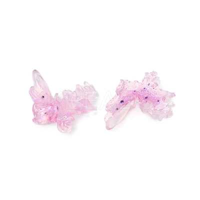 Butterfly with Flower Transparent Resin Cabochons FIND-L019-06D-1