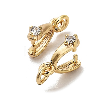 Brass Micro Pave Cubic Zirconia Cup Pearl Peg Bails Pin Pendants KK-S397-06C-1