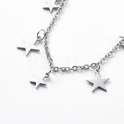 Non-Tarnish 304 Stainless Steel Pendant Bib Necklaces X-NJEW-G334-06P-1