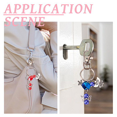 10Pcs Angel Alloy Keychains KEYC-TAC00046-1