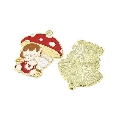 Golden Plated Alloy Enamel Pendants ENAM-Z017-09G-05-1