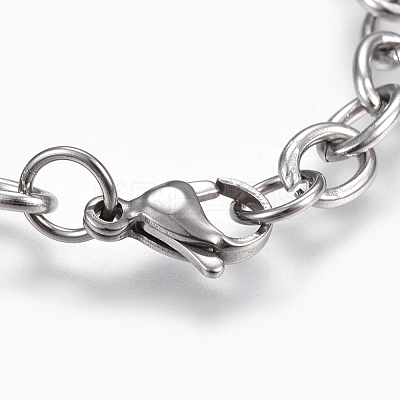 Tarnish Resistant 304 Stainless Steel Cable Chain Bracelets BJEW-P239-05-1