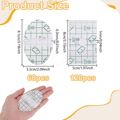 180Pcs 2 Styles PU Baby Waterproof Ear Stickers AJEW-GA0008-18A-1
