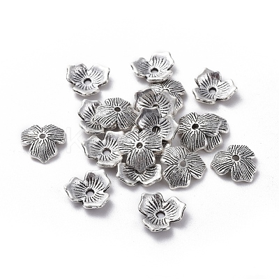 Tibetan Style Alloy Bead Caps TIBEB-EA11600YKG-AS-LF-1