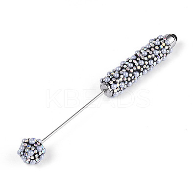 ABS Imitation Pearl & Polymer Clay Pave Rhinestone Touch Screen Stylus AJEW-T013-06A-1