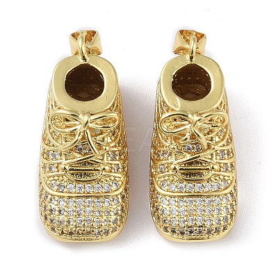 Rack Plating Brass Micro Pave Cubic Zirconia Pendants KK-K341-50G-1