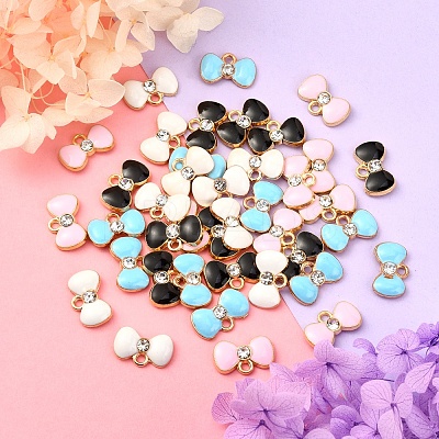 40Pcs 4 Colors Alloy Enamel Charms ENAM-CJ0002-34-1