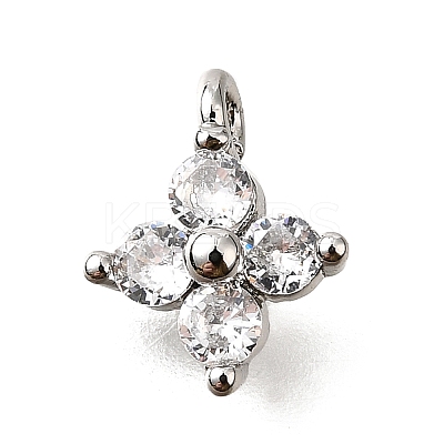 Brass Micro Pave Cubic Zirconia Pendants KK-D356-07D-P-1