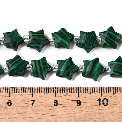 Dyed Synthetic Malachite Beads Strands G-T138-191-1