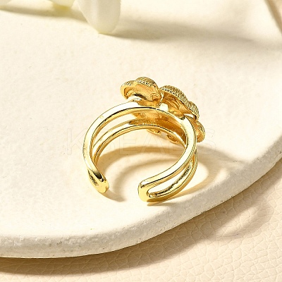 Brass Cuff Rings for Women RJEW-Q008-08G-1